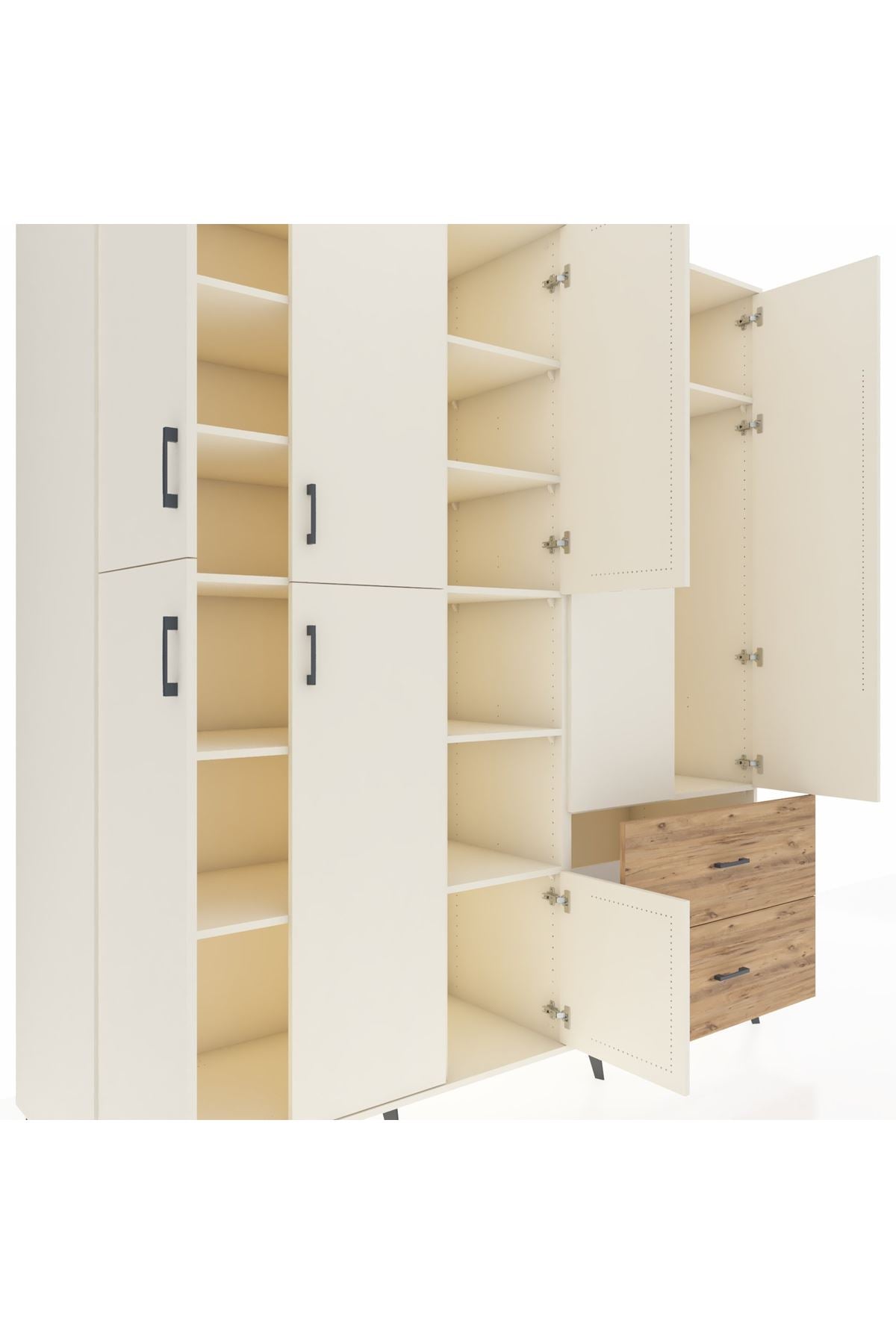 Kronos Dolap 12 Raflı 2 Çekmeceli Tek Askılı 220x59x243 - S784M063V06C