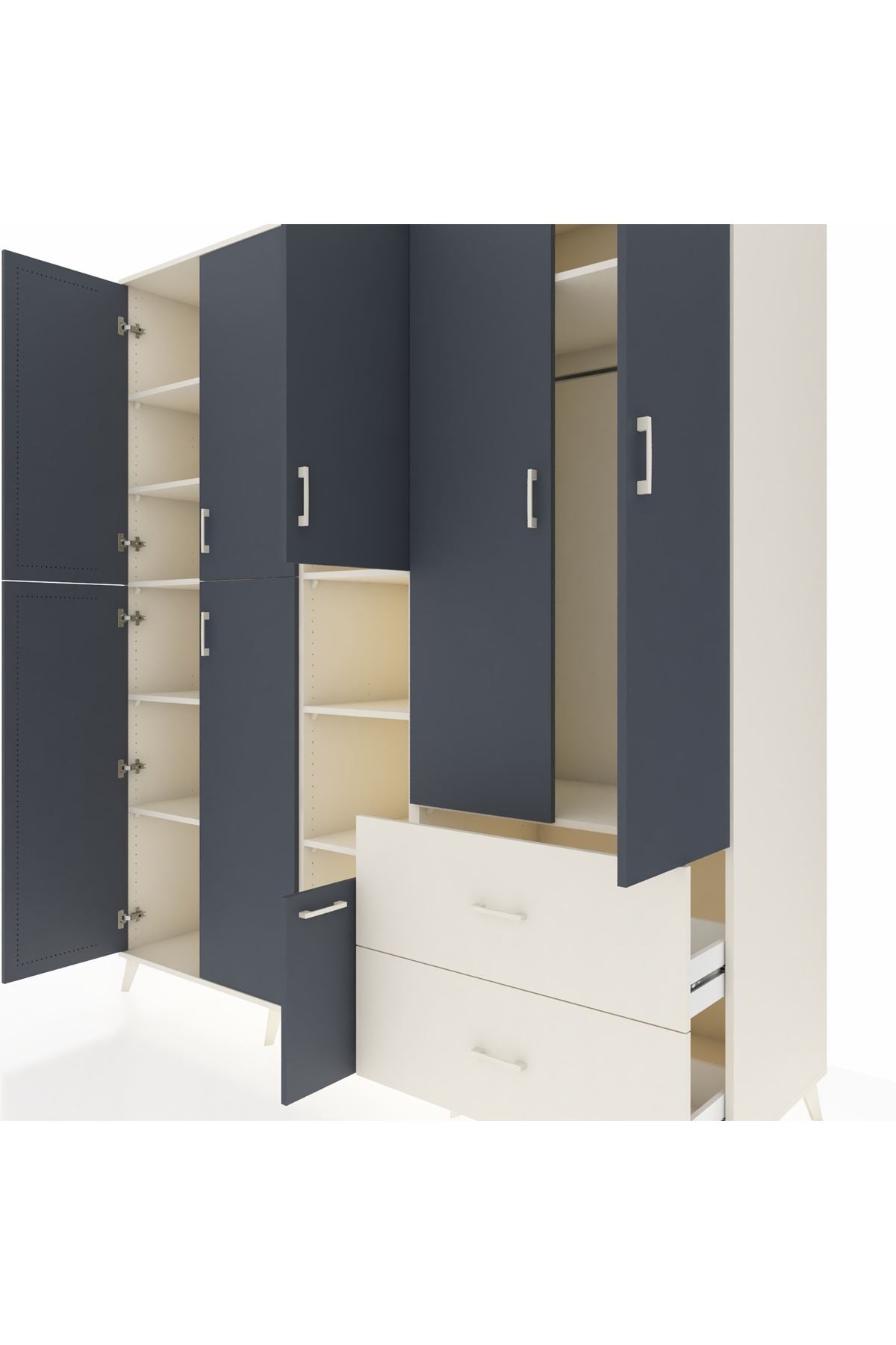 Kronos Dolap 12 Raflı 2 Çekmeceli Tek Askılı 220x59x243 - S784M063V07C