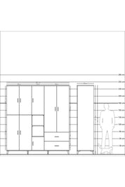 Kronos Dolap 12 Raflı 2 Çekmeceli Tek Askılı 220x59x243 - S784M063V12C