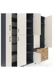 Kronos Dolap 12 Raflı 2 Çekmeceli Tek Askılı 220x59x243 - S784M063V15C