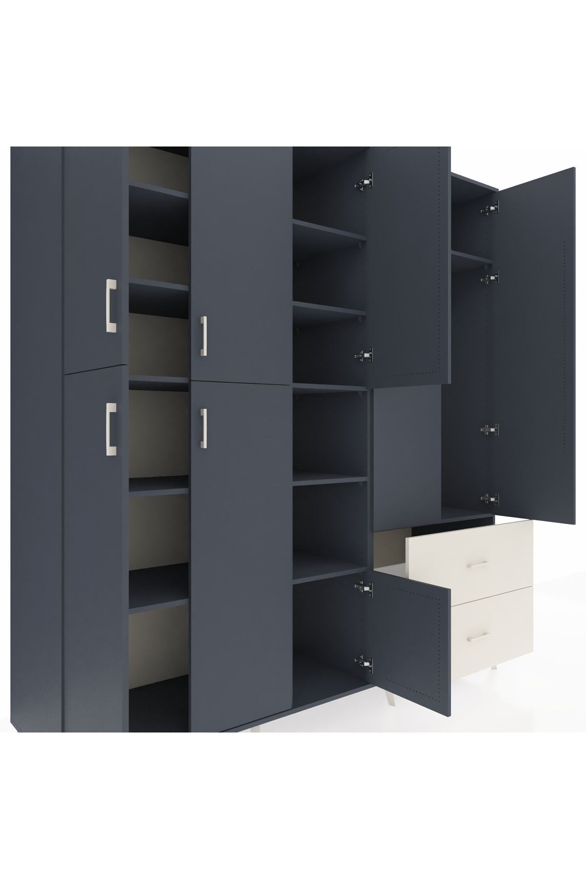 Kronos Dolap 12 Raflı 2 Çekmeceli Tek Askılı 220x59x243 - S784M063V16C
