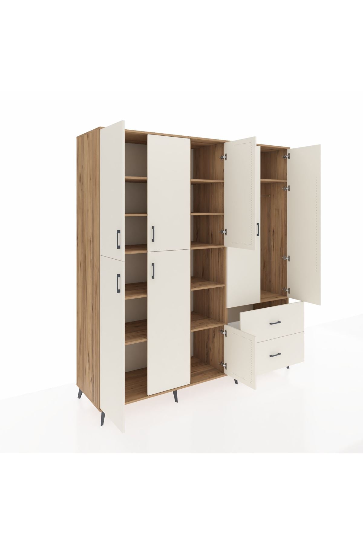 Kronos Dolap 12 Raflı 2 Çekmeceli Tek Askılı 220x59x243 - S784M063V22C