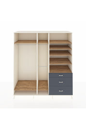 Kronos Dolap 9 Raflı 3 Çekmeceli 3 Askılı 220x59x243 Aytaşı-Çam/Antrasit