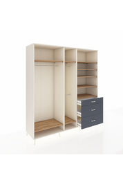 Kronos Dolap 9 Raflı 3 Çekmeceli 3 Askılı 220x59x243 Aytaşı-Çam/Antrasit