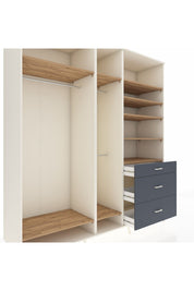 Kronos Dolap 9 Raflı 3 Çekmeceli 3 Askılı 220x59x243 Aytaşı-Çam/Antrasit