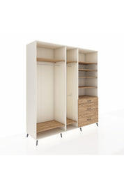 Kronos Dolap 9 Raflı 3 Çekmeceli 3 Askılı 220x59x243 Aytaşı-Çam/Çam