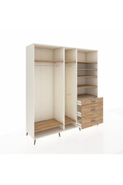 Kronos Dolap 9 Raflı 3 Çekmeceli 3 Askılı 220x59x243 Aytaşı-Çam/Çam