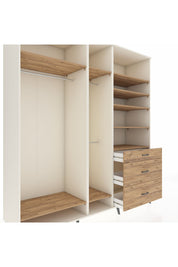 Kronos Dolap 9 Raflı 3 Çekmeceli 3 Askılı 220x59x243 Aytaşı-Çam/Çam