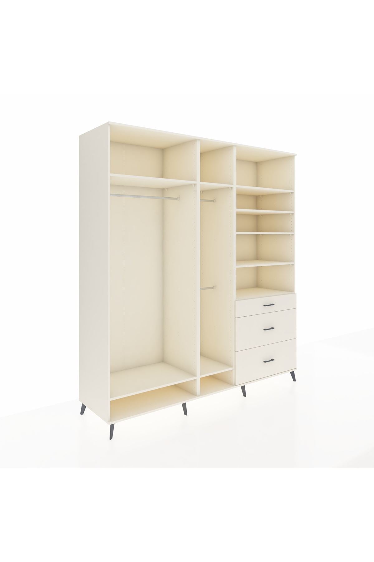 Kronos Dolap 9 Raflı 3 Çekmeceli 3 Askılı 220x59x243 Aytaşı-Aytaşı/Aytaşı