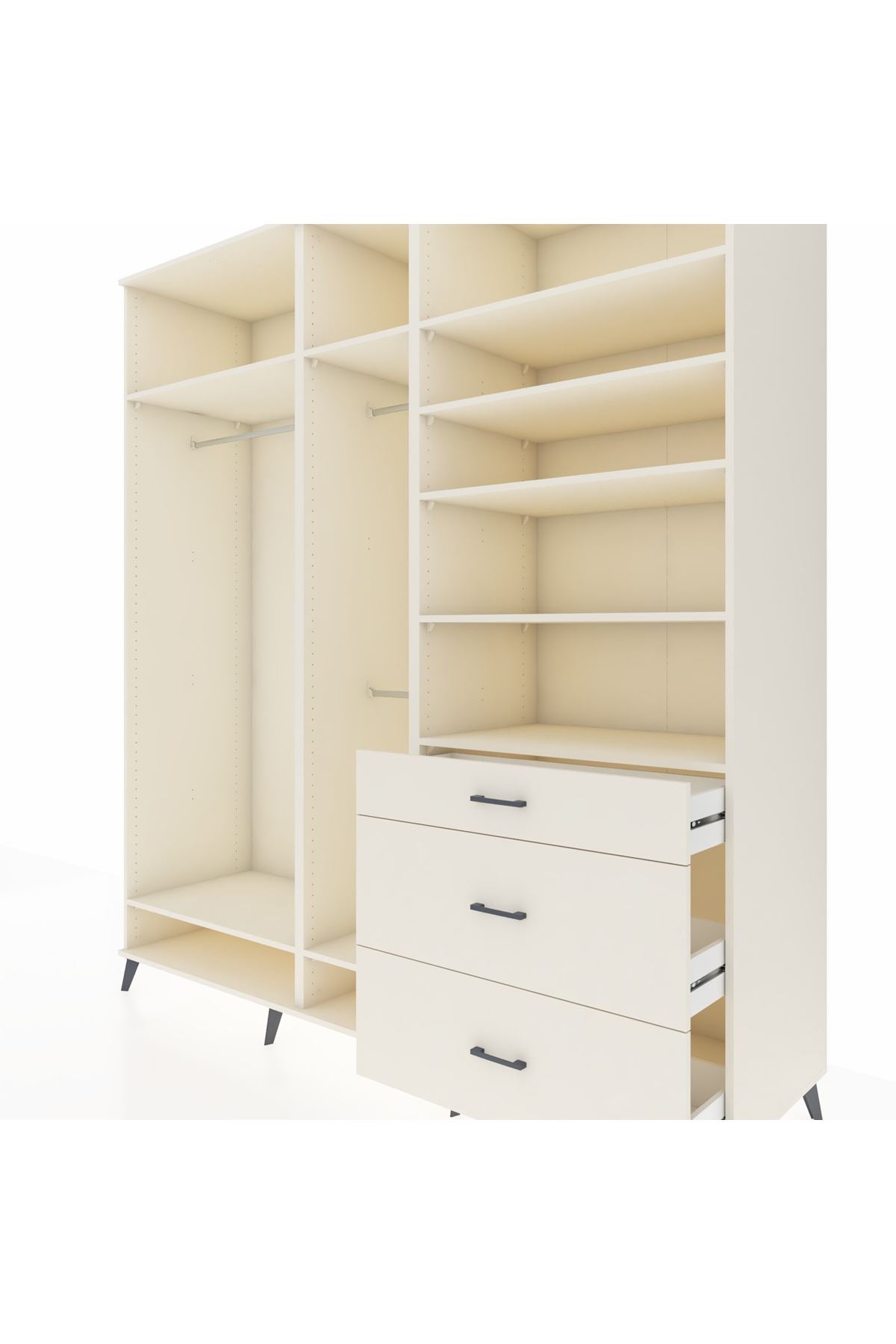 Kronos Dolap 9 Raflı 3 Çekmeceli 3 Askılı 220x59x243 Aytaşı-Aytaşı/Aytaşı