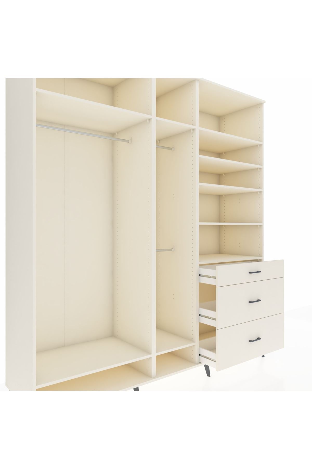 Kronos Dolap 9 Raflı 3 Çekmeceli 3 Askılı 220x59x243 Aytaşı-Aytaşı/Aytaşı