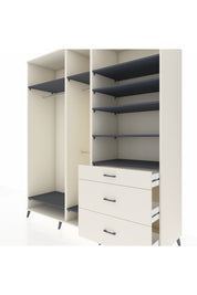 Kronos Dolap 9 Raflı 3 Çekmeceli 3 Askılı 220x59x243 Aytaşı-Antrasit/Aytaşı