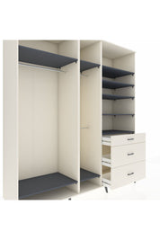 Kronos Dolap 9 Raflı 3 Çekmeceli 3 Askılı 220x59x243 Aytaşı-Antrasit/Aytaşı