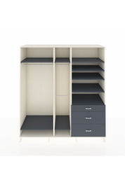 Kronos Dolap 9 Raflı 3 Çekmeceli 3 Askılı 220x59x243 Aytaşı-Antrasit/Antrasit