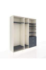 Kronos Dolap 9 Raflı 3 Çekmeceli 3 Askılı 220x59x243 Aytaşı-Antrasit/Antrasit