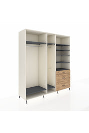 Kronos Dolap 9 Raflı 3 Çekmeceli 3 Askılı 220x59x243 Aytaşı-Antrasit/Çam