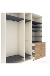 Kronos Dolap 9 Raflı 3 Çekmeceli 3 Askılı 220x59x243 Aytaşı-Antrasit/Çam