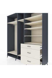 Kronos Dolap 9 Raflı 3 Çekmeceli 3 Askılı 220x59x243 Antrasit-Aytaşı/Aytaşı