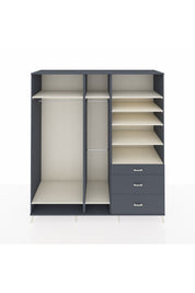 Kronos Dolap 9 Raflı 3 Çekmeceli 3 Askılı 220x59x243 Antrasit-Aytaşı/Antrasit