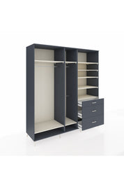 Kronos Dolap 9 Raflı 3 Çekmeceli 3 Askılı 220x59x243 Antrasit-Aytaşı/Antrasit