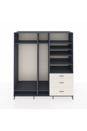 Kronos Dolap 9 Raflı 3 Çekmeceli 3 Askılı 220x59x243 Antrasit-Antrasit/Aytaşı