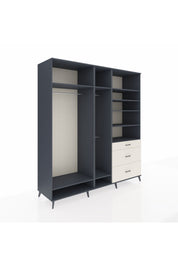 Kronos Dolap 9 Raflı 3 Çekmeceli 3 Askılı 220x59x243 Antrasit-Antrasit/Aytaşı