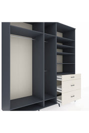 Kronos Dolap 9 Raflı 3 Çekmeceli 3 Askılı 220x59x243 Antrasit-Antrasit/Aytaşı