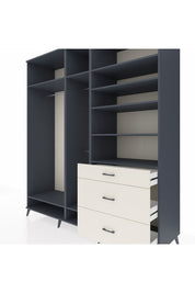 Kronos Dolap 9 Raflı 3 Çekmeceli 3 Askılı 220x59x243 Antrasit-Antrasit/Aytaşı