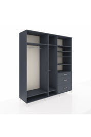 Kronos Dolap 9 Raflı 3 Çekmeceli 3 Askılı 220x59x243 Antrasit-Antrasit/Antrasit