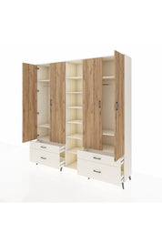 Hyperion Dolap 12 Raflı 4 Çekmeceli 2 Askılı 220x44x243 - S553M001V01B