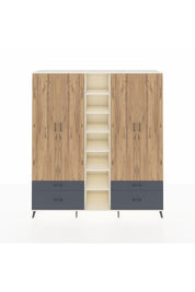 Hyperion Dolap 12 Raflı 4 Çekmeceli 2 Askılı 220x44x243 - S553M001V02B