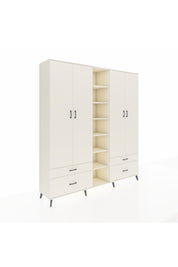 Hyperion Dolap 12 Raflı 4 Çekmeceli 2 Askılı 220x44x243 - S553M001V04B