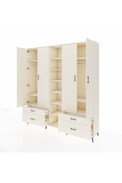 Hyperion Dolap 12 Raflı 4 Çekmeceli 2 Askılı 220x44x243 - S553M001V04B