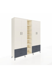 Hyperion Dolap 12 Raflı 4 Çekmeceli 2 Askılı 220x44x243 - S553M001V05B