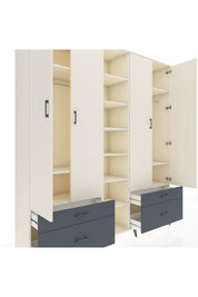 Hyperion Dolap 12 Raflı 4 Çekmeceli 2 Askılı 220x44x243 - S553M001V05B