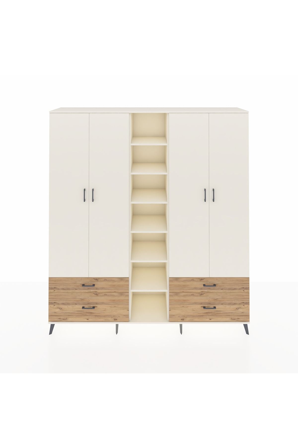 Hyperion Dolap 12 Raflı 4 Çekmeceli 2 Askılı 220x44x243 - S553M001V06B