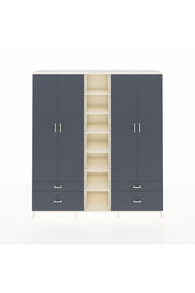 Hyperion Dolap 12 Raflı 4 Çekmeceli 2 Askılı 220x44x243 - S553M001V08B