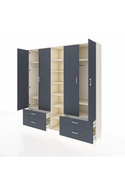 Hyperion Dolap 12 Raflı 4 Çekmeceli 2 Askılı 220x44x243 - S553M001V08B