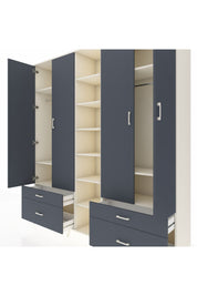 Hyperion Dolap 12 Raflı 4 Çekmeceli 2 Askılı 220x44x243 - S553M001V08B