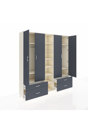 Hyperion Dolap 12 Raflı 4 Çekmeceli 2 Askılı 220x44x243 - S553M001V08B