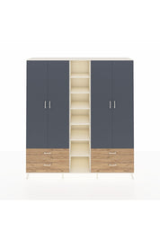 Hyperion Dolap 12 Raflı 4 Çekmeceli 2 Askılı 220x44x243 - S553M001V09B