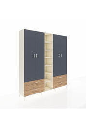 Hyperion Dolap 12 Raflı 4 Çekmeceli 2 Askılı 220x44x243 - S553M001V09B