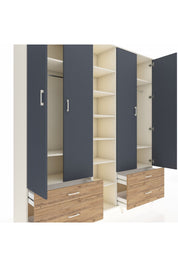 Hyperion Dolap 12 Raflı 4 Çekmeceli 2 Askılı 220x44x243 - S553M001V09B