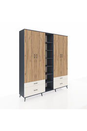 Hyperion Dolap 12 Raflı 4 Çekmeceli 2 Askılı 220x44x243 - S553M001V10B