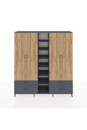 Hyperion Dolap 12 Raflı 4 Çekmeceli 2 Askılı 220x44x243 - S553M001V11B