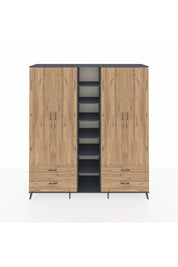 Hyperion Dolap 12 Raflı 4 Çekmeceli 2 Askılı 220x44x243 - S553M001V12B