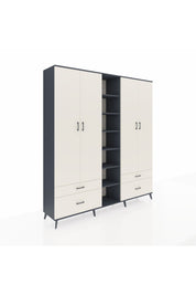 Hyperion Dolap 12 Raflı 4 Çekmeceli 2 Askılı 220x44x243 - S553M001V13B