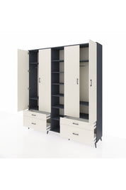 Hyperion Dolap 12 Raflı 4 Çekmeceli 2 Askılı 220x44x243 - S553M001V13B