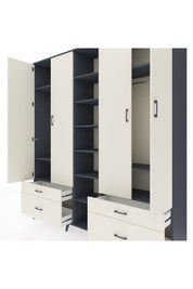Hyperion Dolap 12 Raflı 4 Çekmeceli 2 Askılı 220x44x243 - S553M001V13B