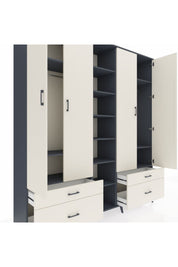 Hyperion Dolap 12 Raflı 4 Çekmeceli 2 Askılı 220x44x243 - S553M001V13B